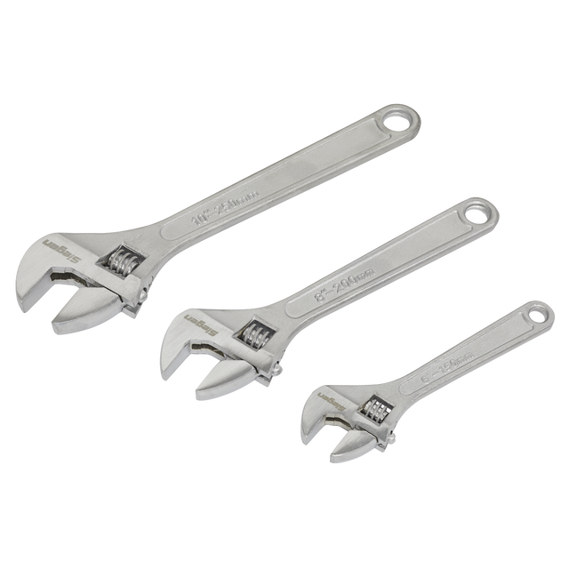 Sealey S0448 Siegen Adjustable Wrench Set 3pc