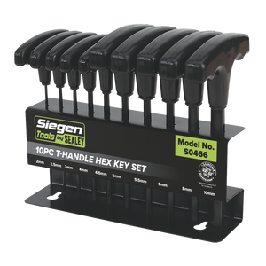 Sealey S0466 Siegen T-Handle Hex Key Set 10pc - additional view 2