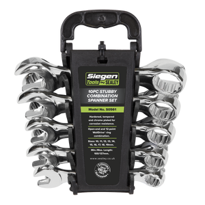 Sealey S0561 Siegen Stubby Combination Spanner Set 10pc - additional view 3