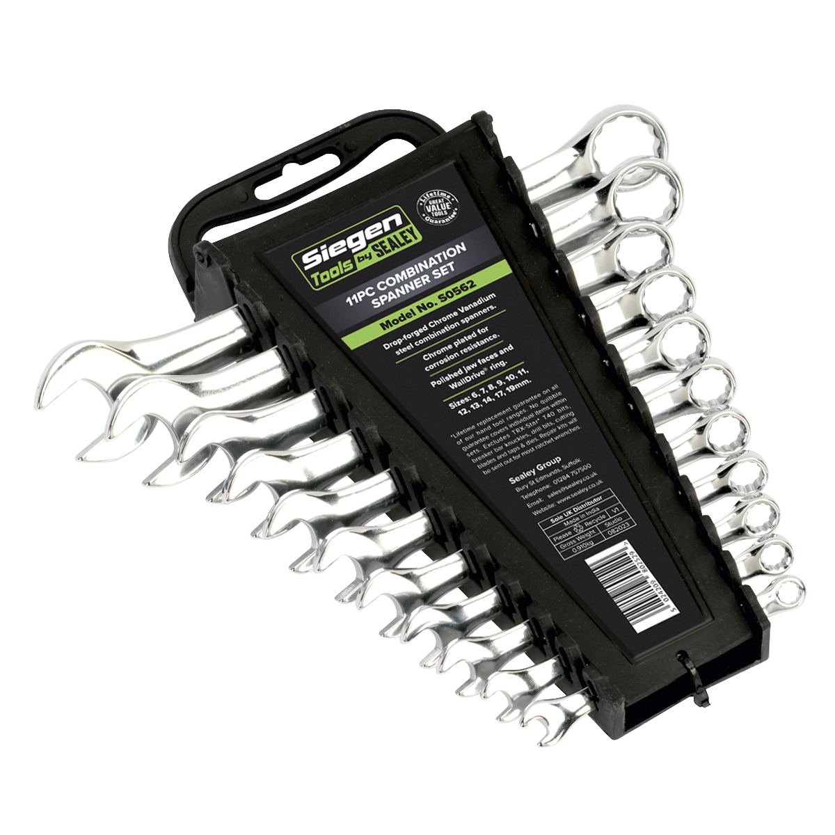Sealey S0562 Siegen Combination Spanner Set 6-19mm 11pc
