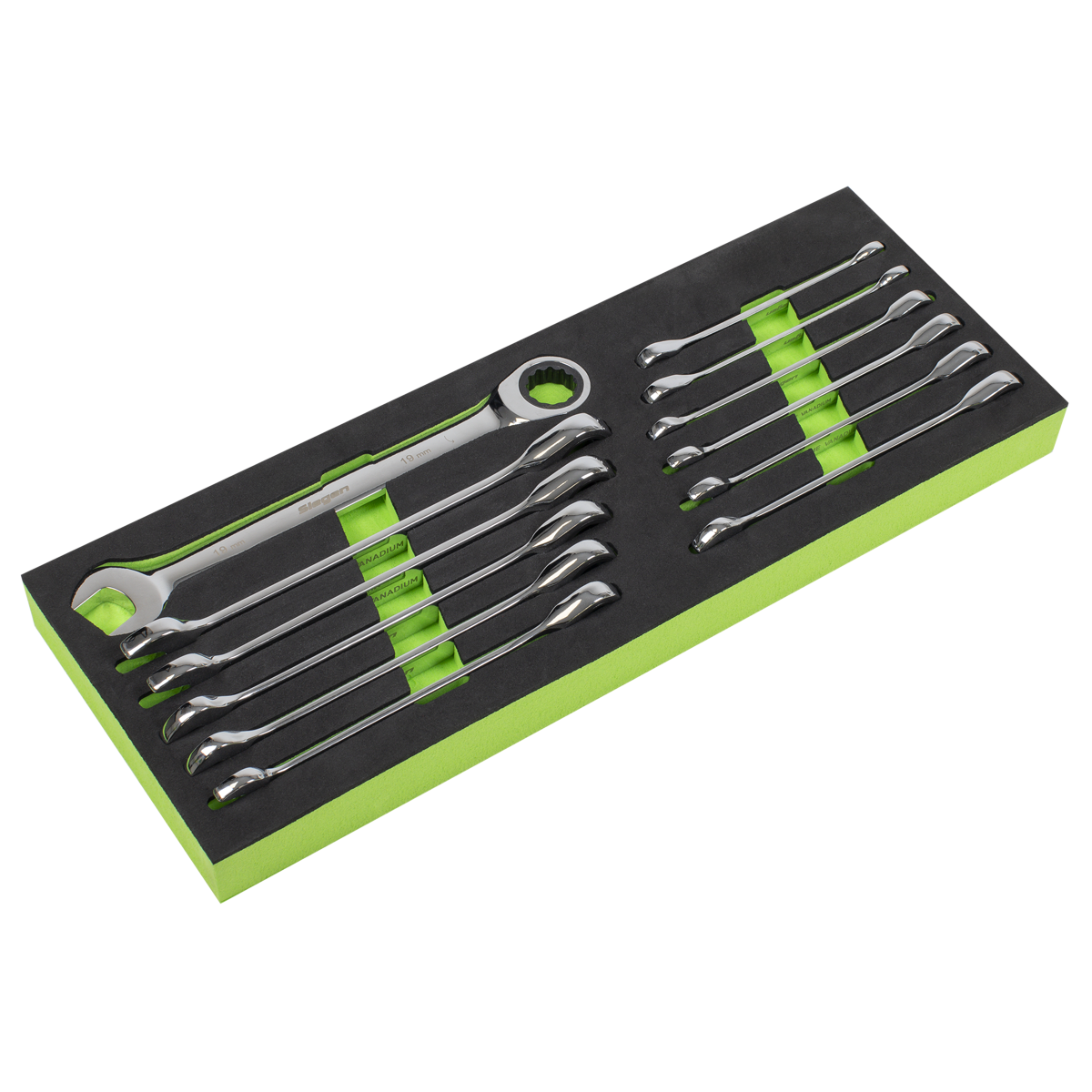 Sealey S0634 Siegen Ratchet Combination Spanner Set 12pc