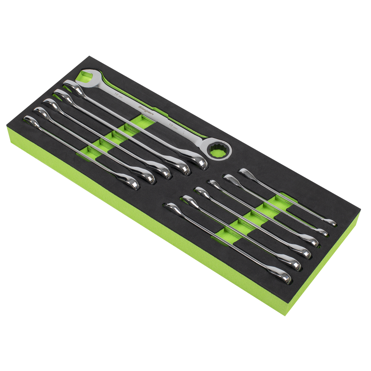 Sealey S0634 Siegen Ratchet Combination Spanner Set 12pc - additional view 3