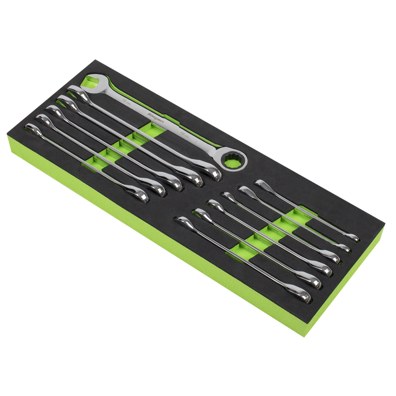 Sealey S0634 Siegen Ratchet Combination Spanner Set 12pc - additional view 3