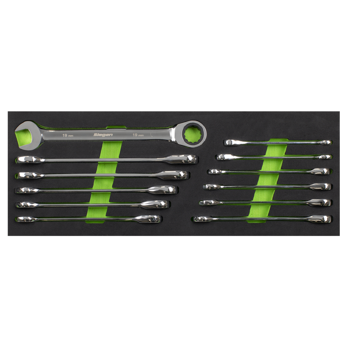 Sealey S0634 Siegen Ratchet Combination Spanner Set 12pc - additional view 4