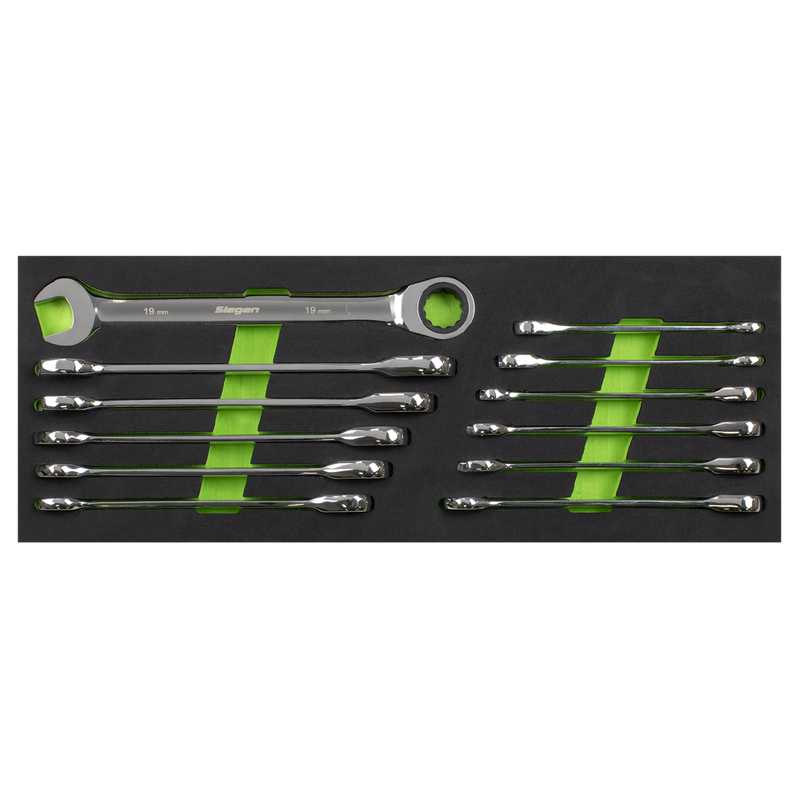 Sealey S0634 Siegen Ratchet Combination Spanner Set 12pc - additional view 4
