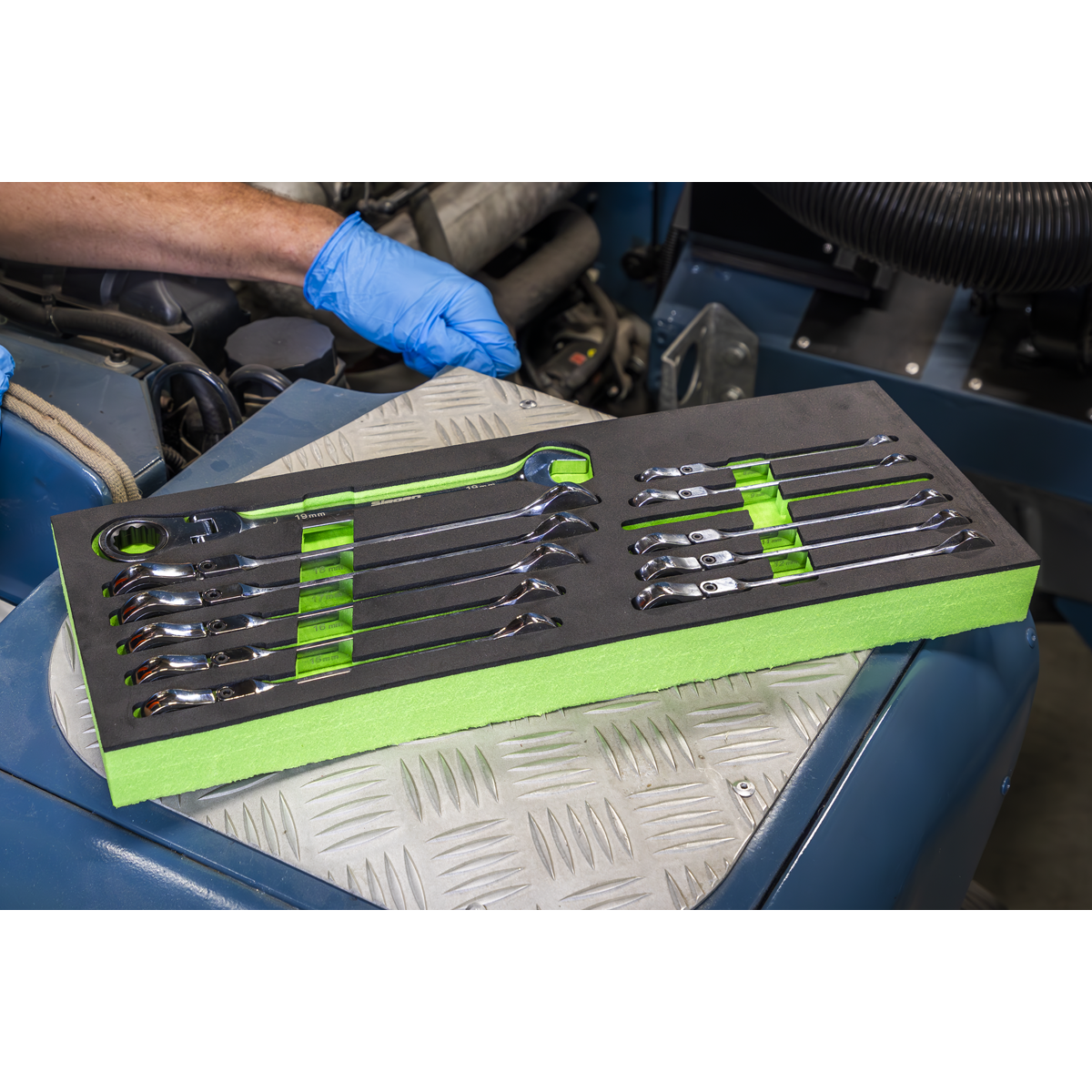 Sealey S0635 Siegen Flexi-Head Combination Ratchet Spanner Set 12pc - additional view 7