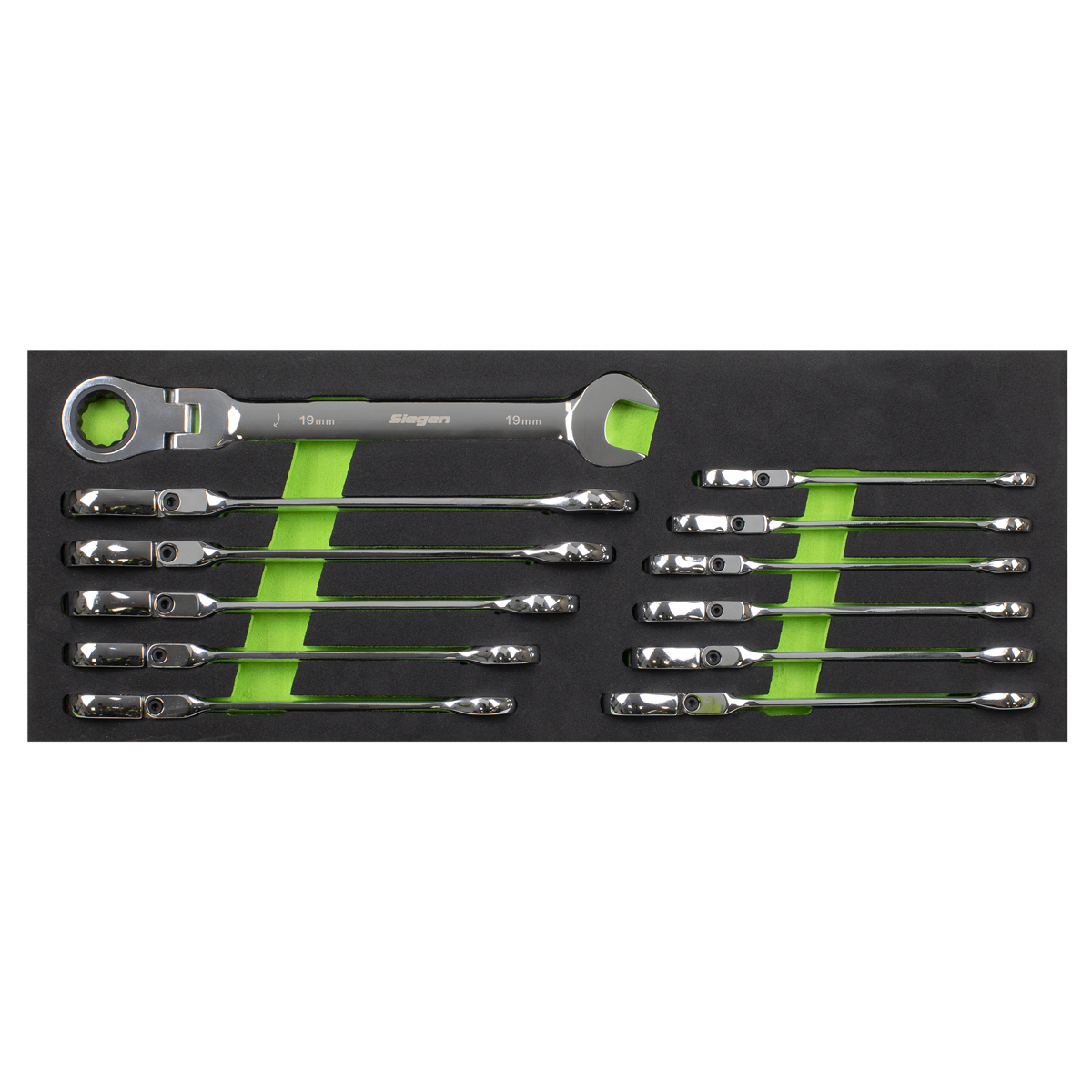 Sealey S0635 Siegen Flexi-Head Combination Ratchet Spanner Set 12pc - additional view 4