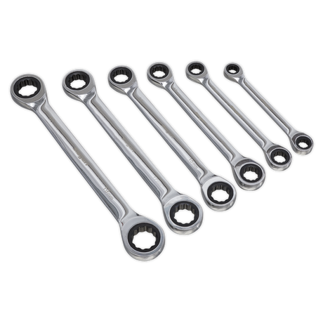 Sealey S0636 Siegen Double End Ratchet Ring Spanner Set 6pc