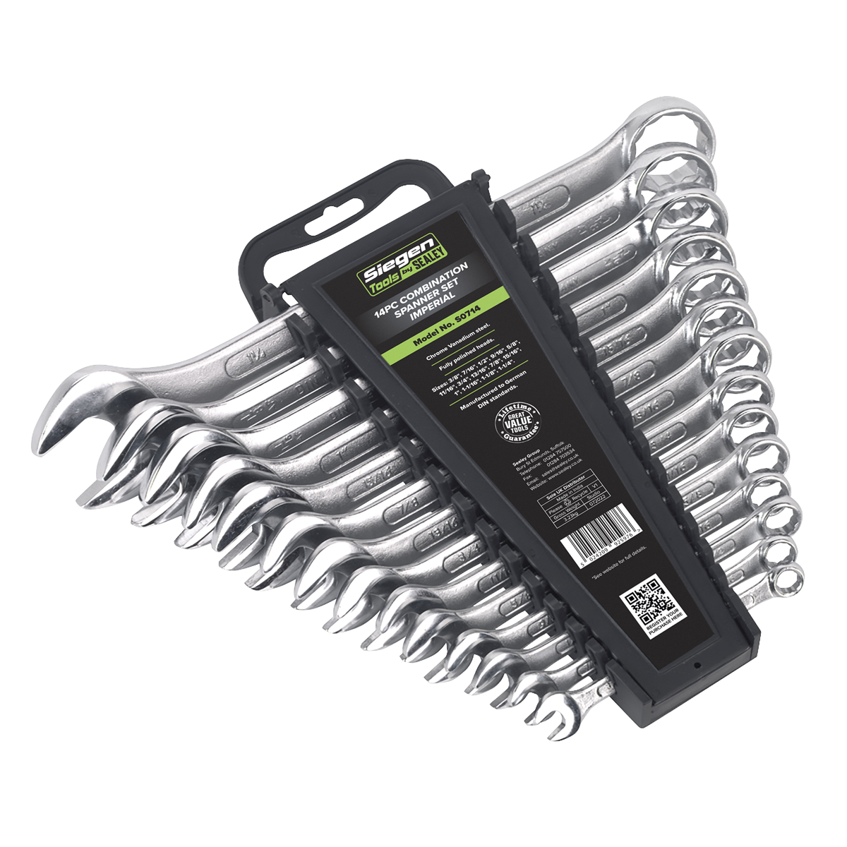 Sealey S0714 Siegen Imperial Combination Spanner Set 14pc