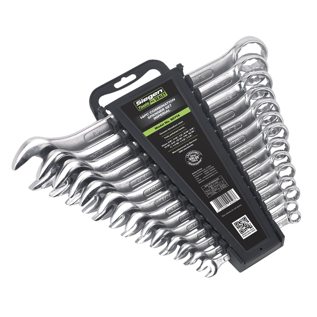Sealey S0714 Siegen Imperial Combination Spanner Set 14pc