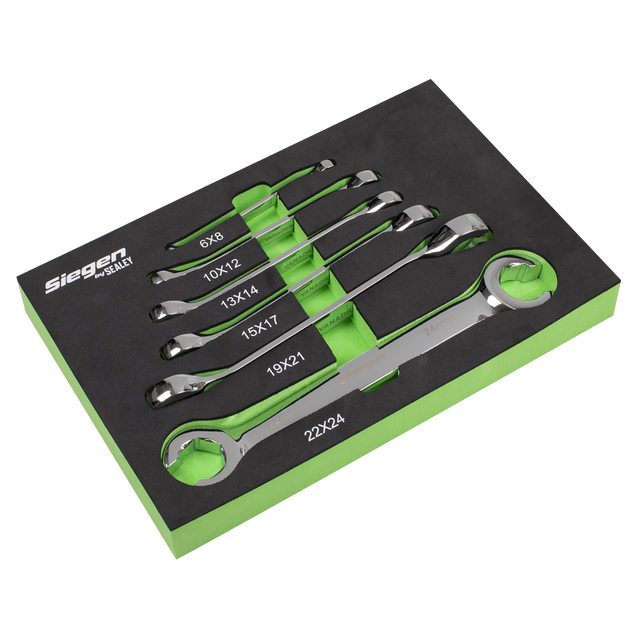 Sealey S0767 Flare Nut Spanner Set in EVA Foam Tray 6pc