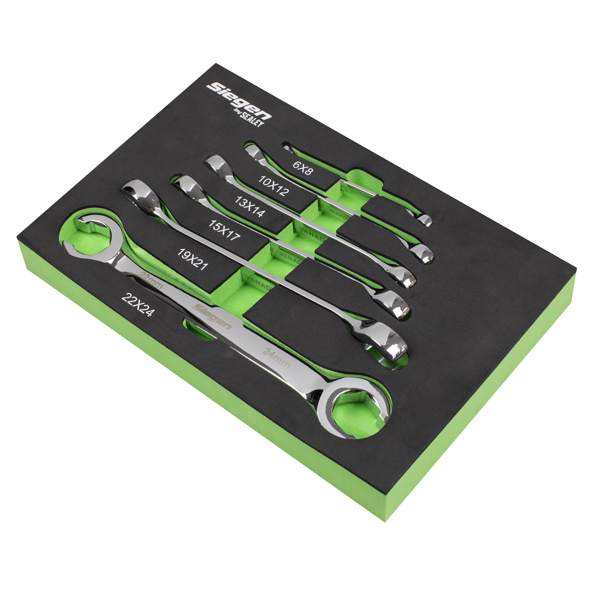 Sealey S0767 Flare Nut Spanner Set in EVA Foam Tray 6pc - additional view 6