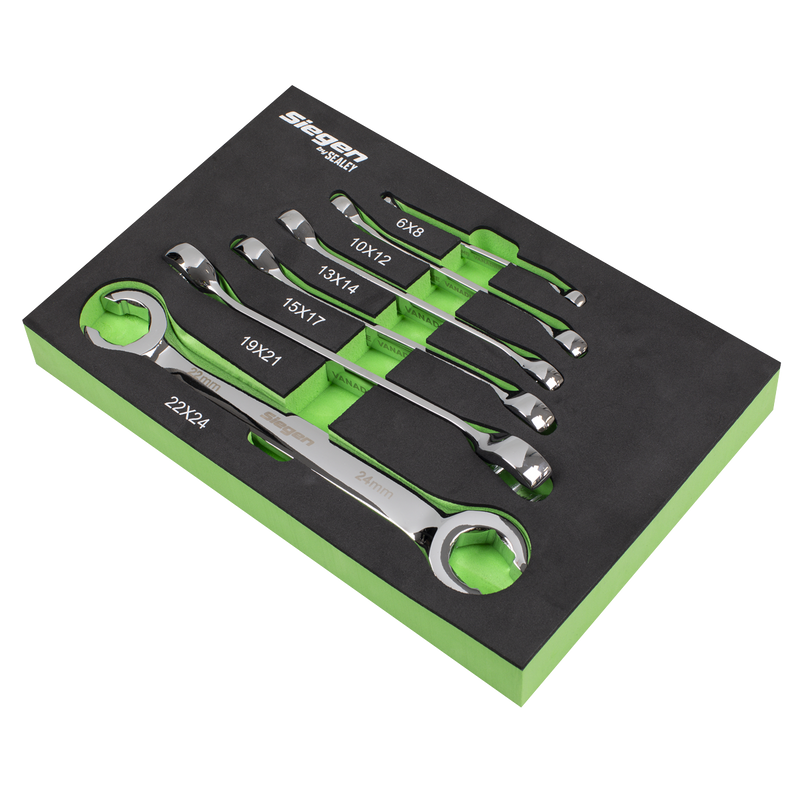 Sealey S0767 Flare Nut Spanner Set in EVA Foam Tray 6pc - additional view 6
