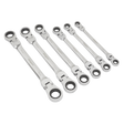 Sealey S0806 Siegen Flexi-Head Double End Ratchet Ring Spanner Set 6pc