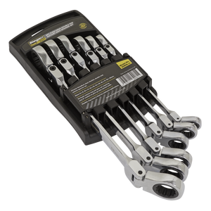 Sealey S0806 Siegen Flexi-Head Double End Ratchet Ring Spanner Set 6pc - additional view 2