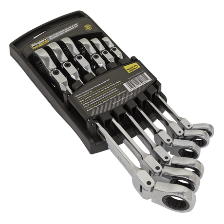 Sealey S0806 Siegen Flexi-Head Double End Ratchet Ring Spanner Set 6pc - additional view 2