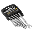 Sealey S0832 Siegen Extra-Long Combination Spanner Set 10pc