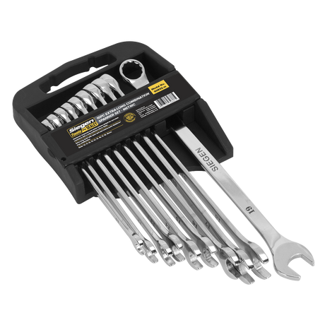 Sealey S0832 Siegen Extra-Long Combination Spanner Set 10pc