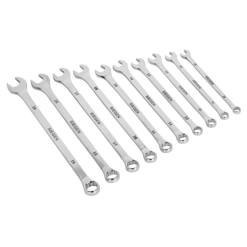 Sealey S0832 Siegen Extra-Long Combination Spanner Set 10pc - additional view 2