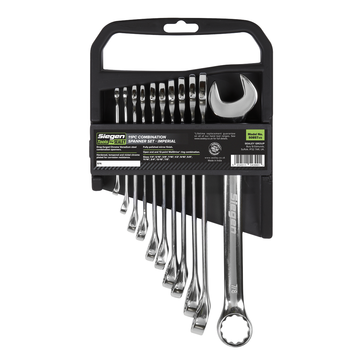 Sealey S0857 Siegen Imperial Combination Spanner Set 11pc - additional view 3