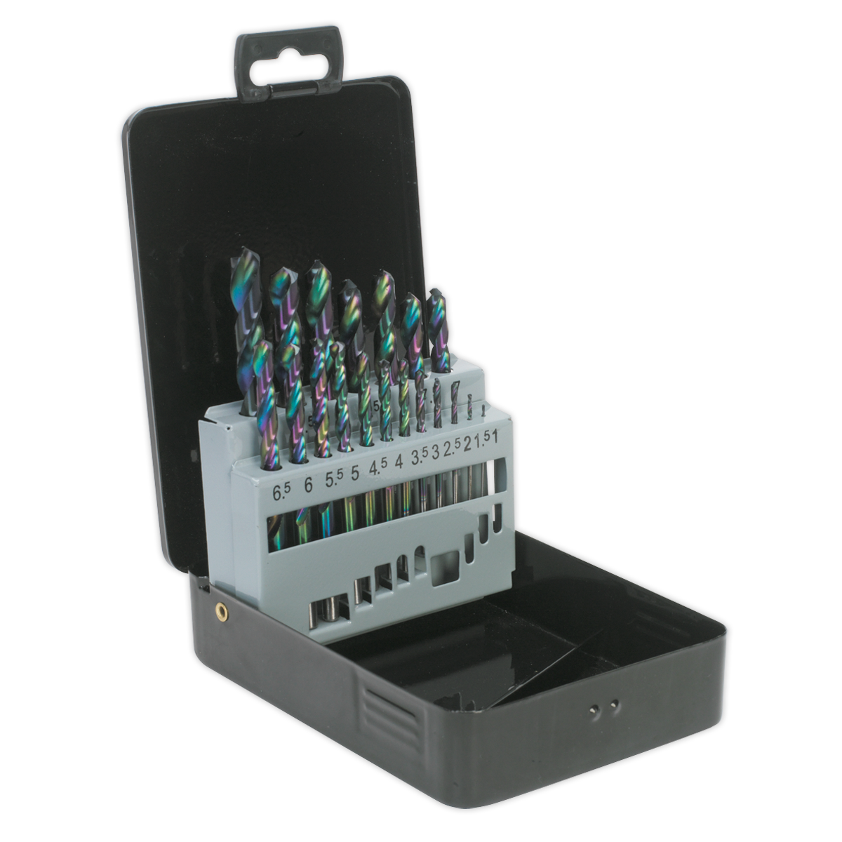 Sealey S0868 Siegen HSS Edge Ground Drill Bit Set 19pc - DIN 338