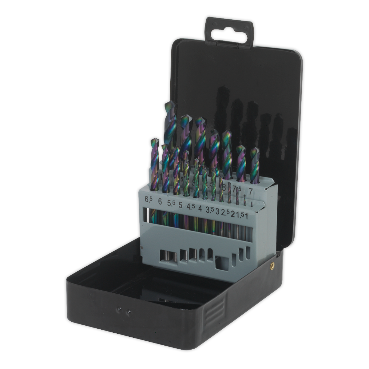Sealey S0868 Siegen HSS Edge Ground Drill Bit Set 19pc - DIN 338 - additional view 3