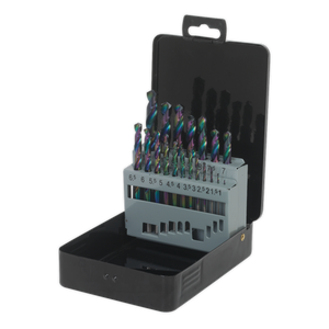 Sealey S0868 Siegen HSS Edge Ground Drill Bit Set 19pc - DIN 338 - additional view 3