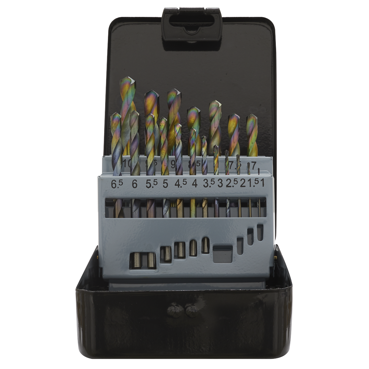 Sealey S0868 Siegen HSS Edge Ground Drill Bit Set 19pc - DIN 338 - additional view 2