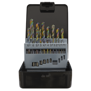 Sealey S0868 Siegen HSS Edge Ground Drill Bit Set 19pc - DIN 338 - additional view 2