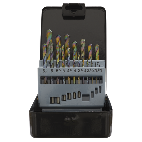 Sealey S0868 Siegen HSS Edge Ground Drill Bit Set 19pc - DIN 338 - additional view 2