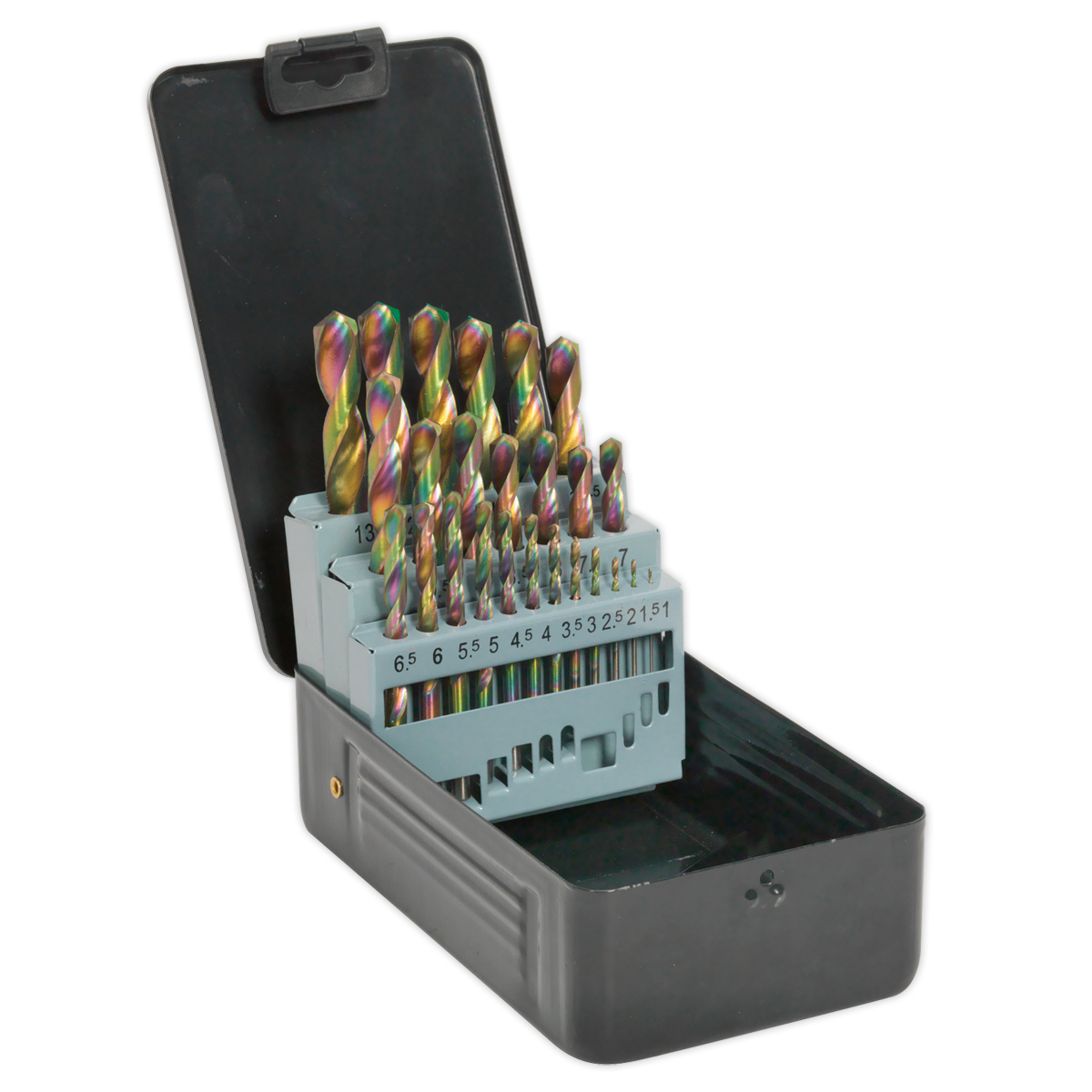 Sealey S0938 Siegen HSS Edge Ground Drill Bit Set 25pc - DIN 338
