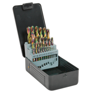 Sealey S0938 Siegen HSS Edge Ground Drill Bit Set 25pc - DIN 338