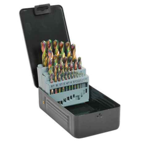 Sealey S0938 Siegen HSS Edge Ground Drill Bit Set 25pc - DIN 338