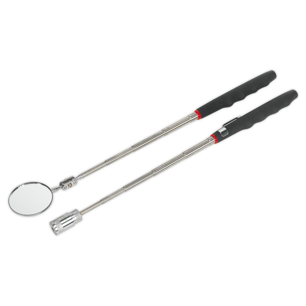 Sealey S0941 Siegen Telescopic Magnetic LED Pick-Up Tool & Inspection Mirror Set 2pc