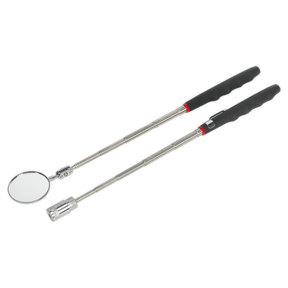 Sealey S0941 Siegen Telescopic Magnetic LED Pick-Up Tool & Inspection Mirror Set 2pc