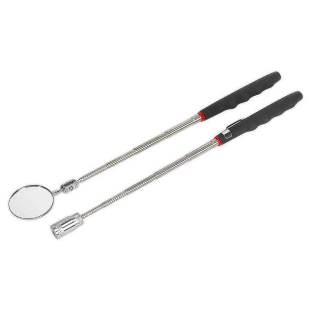 Sealey S0941 Siegen Telescopic Magnetic LED Pick-Up Tool & Inspection Mirror Set 2pc