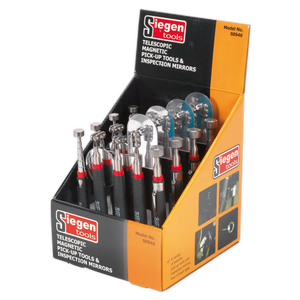 Sealey S0946 Siegen Telescopic Magnetic Pick-Up Tools & Inspection Mirrors - Display Box of 20 - additional view 3