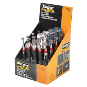 Sealey S0946 Siegen Telescopic Magnetic Pick-Up Tools & Inspection Mirrors - Display Box of 20 - additional view 13