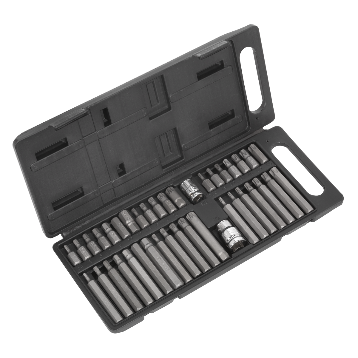 Sealey S0982 Siegen TRX-Star*/Hex/Spline Bit Set 3/8" & 1/2"Sq Drive 40pc
