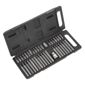 Sealey S0982 Siegen TRX-Star*/Hex/Spline Bit Set 3/8" & 1/2"Sq Drive 40pc