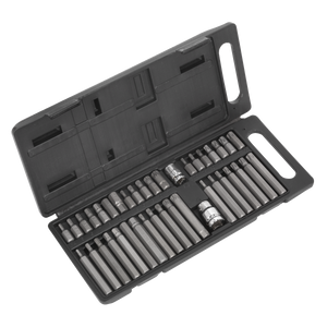 Sealey S0982 Siegen TRX-Star*/Hex/Spline Bit Set 3/8" & 1/2"Sq Drive 40pc