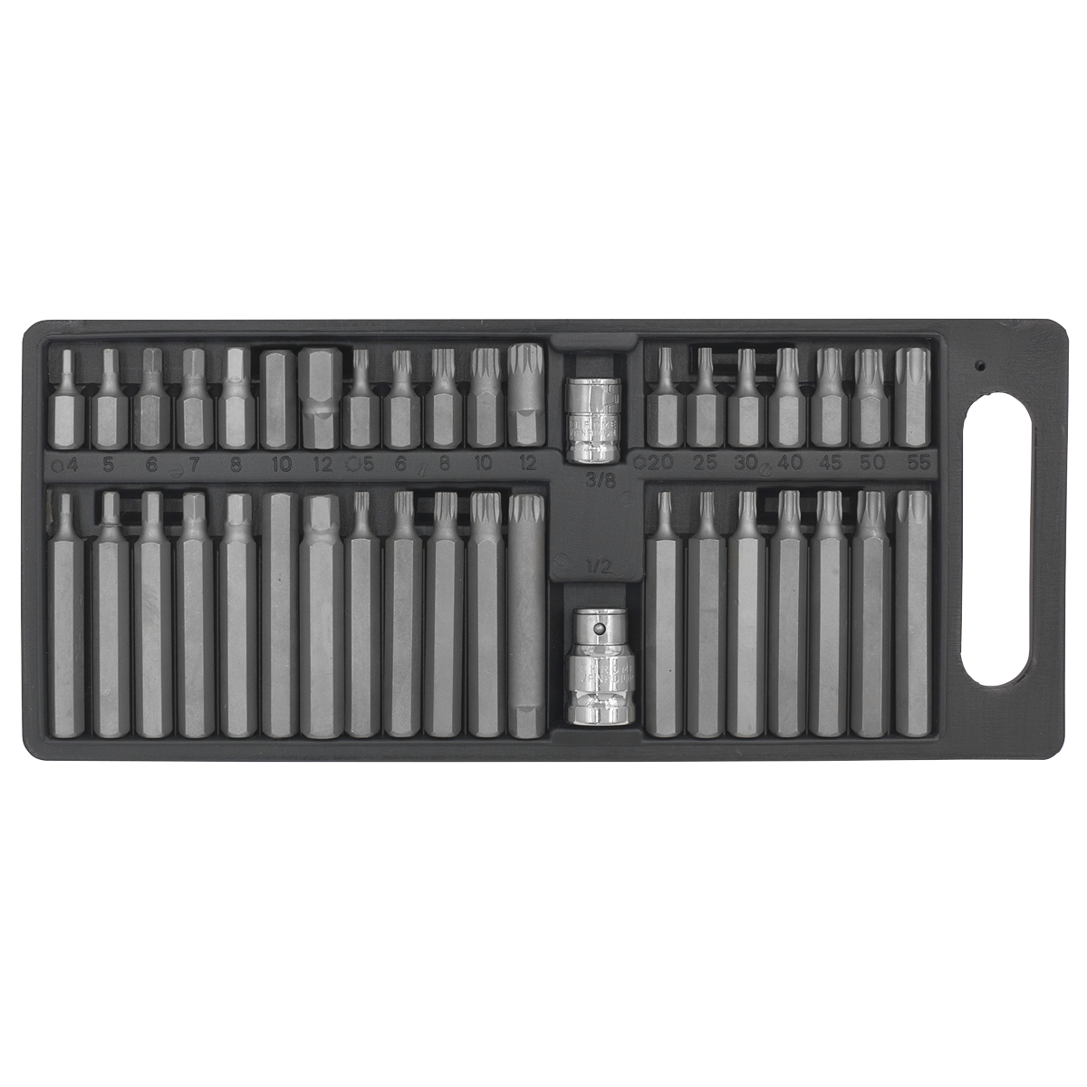 Sealey S0982 Siegen TRX-Star*/Hex/Spline Bit Set 3/8" & 1/2"Sq Drive 40pc - additional view 5