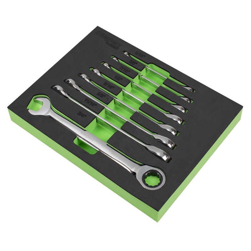 Sealey S0984 Siegen Imperial Combination Ratchet Spanner Set 8pc - additional view 2