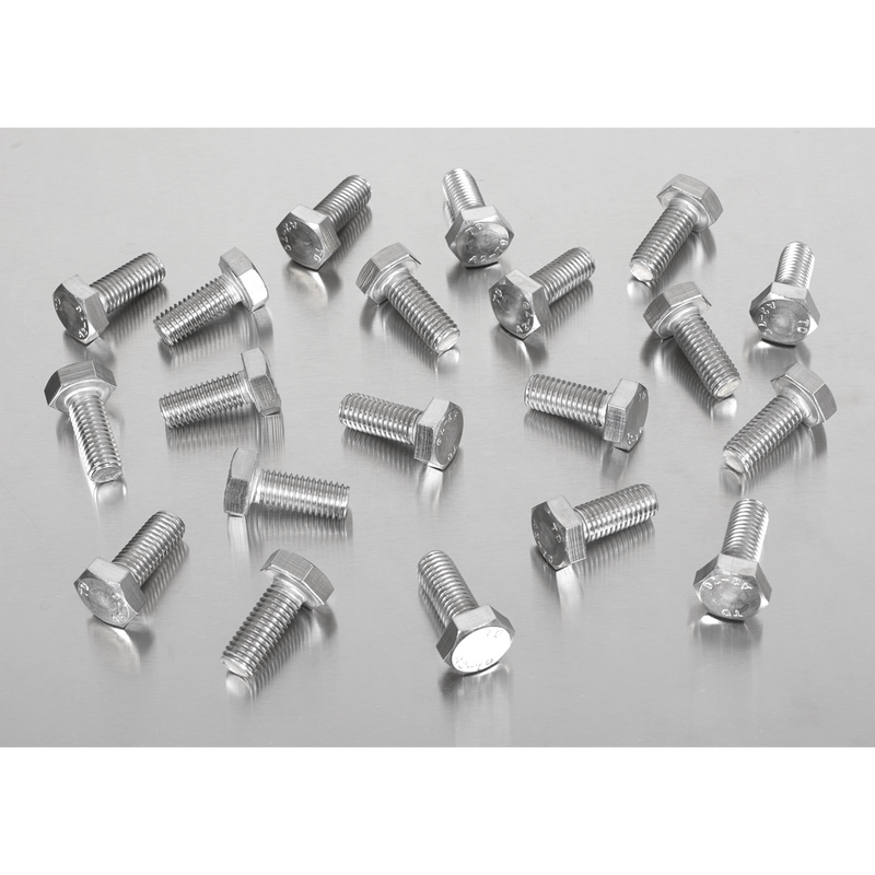 Sealey S1025 Stainless Steel Hex Head Set Screw M10 X 25 A2, DIN 933 - Pack of 25 - additional view 2