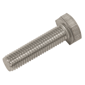 Sealey S1040 Stainless Steel Hex Head Set Screw DIN 933 - M10 X 40 A2 - Pack of 25