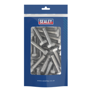 Sealey S1040 Stainless Steel Hex Head Set Screw DIN 933 - M10 X 40 A2 - Pack of 25 - additional view 5