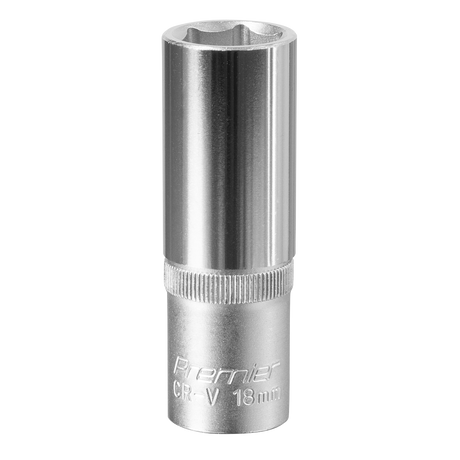 Sealey S1218D Premier Deep Socket 1/2"Sq Drive 18mm