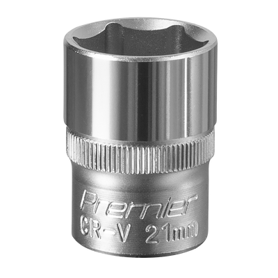 Sealey S1221 Premier Socket 1/2"Sq Drive 21mm
