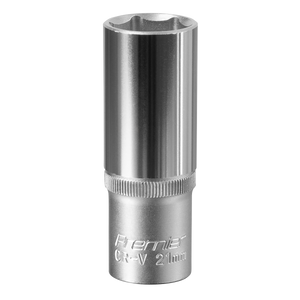 Sealey S1221D Premier Deep Socket 1/2"Sq Drive 21mm