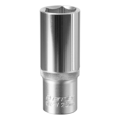 Sealey S1222D Premier Deep Socket 1/2"Sq Drive 22mm